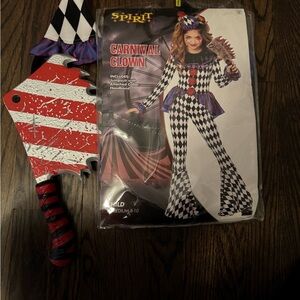 Spirit Carnival Clown Costume for Kids - Black, White, Red